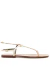 Maria Luca Chain-link Leather Sandals In Neutrals