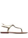 Maria Luca Chain-link Slip-on Leather Sandals In Brown