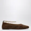 Maria Luca Augusta Faux Fur Ankle-chain Ballerina Flats In Brown