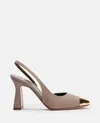 Maria Luca 90mm Slingback Metal-toe Pumps In Gray