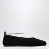 Maria Luca Chic Ballerina Flats With Chain Ankle Strap In Black