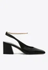 Maria Luca Ilaria Leather Chain Slingback Pumps In Black