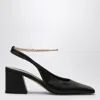 Maria Luca Ilaria Leather Chain Slingback Pumps In Black