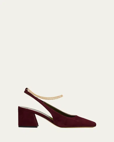 Maria Luca Ilaria Suede Slingback Anklet Pumps