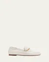 Maria Luca Livia Leather Chain Loafers In Natural