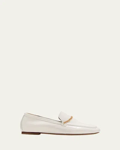 Maria Luca Livia Leather Chain Loafers In Natural