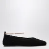 Maria Luca Chic Ballerina Flats With Chain Ankle Strap In Black