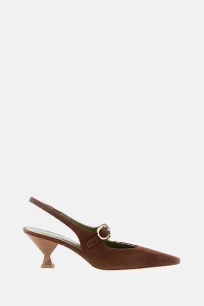 Maria Luca Natalia Slingback-style Heels In Brown