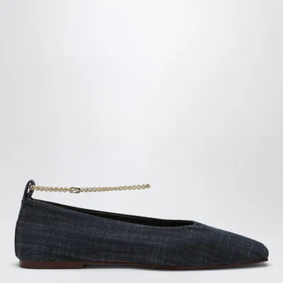 Maria Luca Navy Blue Denim Augusta Ballerina