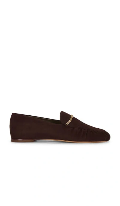 Maria Luca Ortensia Suede Loafer In Brown