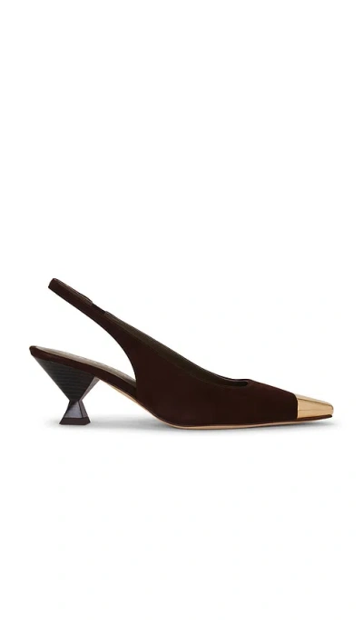 Maria Luca Penelope Suede Slingback Pump In Brown