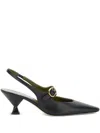 Maria Luca Slingback Pointed-toe Pumps In Black