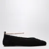 Maria Luca Chic Ballerina Flats With Chain Ankle Strap In Black