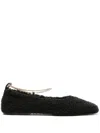 Maria Luca Chic Ballerina Flats With Chain Ankle Strap In Black