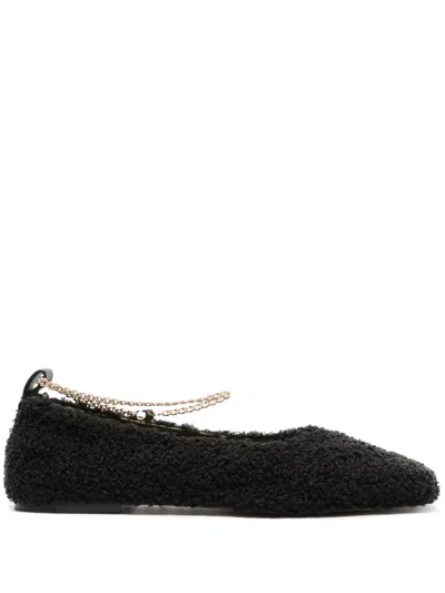 MARIA LUCA TEDDY AUGUSTA SHEARLING BALLERINA SHOES
