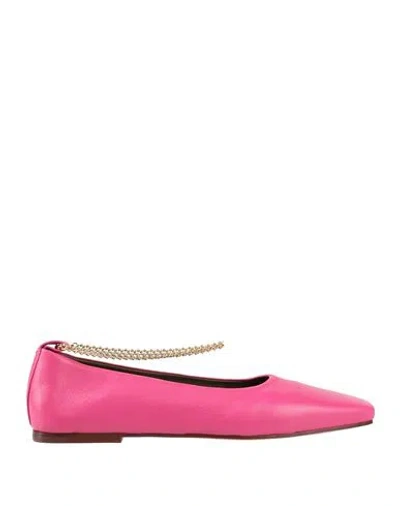Maria Luca Woman Ballet Flats Fuchsia Size 7 Leather In Pink