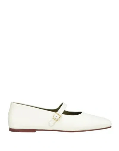 Maria Luca Woman Ballet Flats Ivory Size 7 Leather