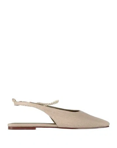 Maria Luca Woman Ballet Flats Sand Size 9 Textile Fibers In Neutral