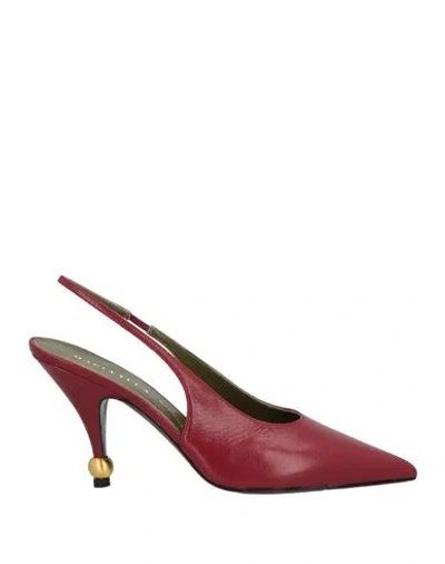 Maria Luca Woman Pumps Burgundy Size 8 Calfskin