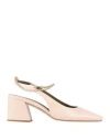 Maria Luca Ilaria Leather Ankle-chain Slingback Pumps In Pink