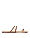 Maria Luca Woman Thong Sandal Brown Size 8 Cow Leather
