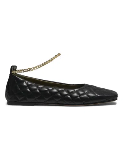 Maria Luca Women's Augusta Ankle Chain Faux Leather Ballet Flats In Black