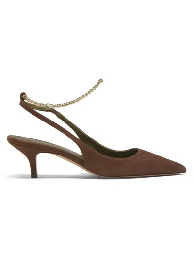 Maria Luca Women's Felicia 60mm Suede Slingback Pumps In Brown