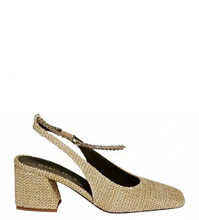 Maria Luca Women's Ilaria Raffia Leather Heels Pumps In Gold In Brown