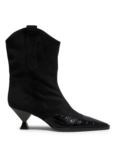Maria Luca Women's Nila 65mm Suede Booties In Black
