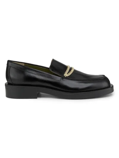 Maria Luca Women's Noemi Leather Chain Loafers In Black