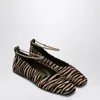 Maria Luca Augusta Zebra Ankle-chain Ballerina Flats