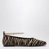 Maria Luca Augusta Zebra Ankle-chain Ballerina Flats
