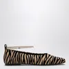 Maria Luca Augusta Zebra Ankle-chain Ballerina Flats In Black