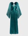 Maria Lucia Hohan Alana Pleated Silk Gown In Blue