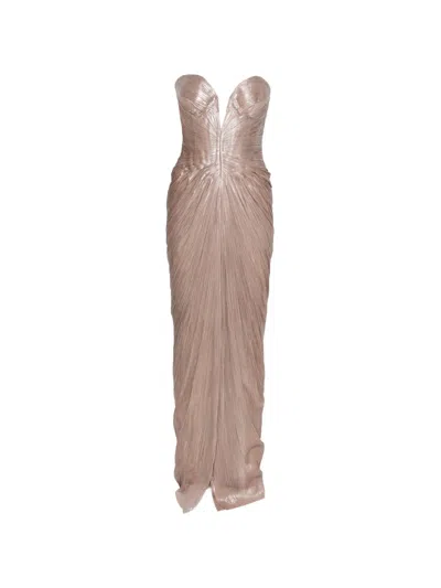 Maria Lucia Hohan Alessandra Draped Maxi Dress In Neutral