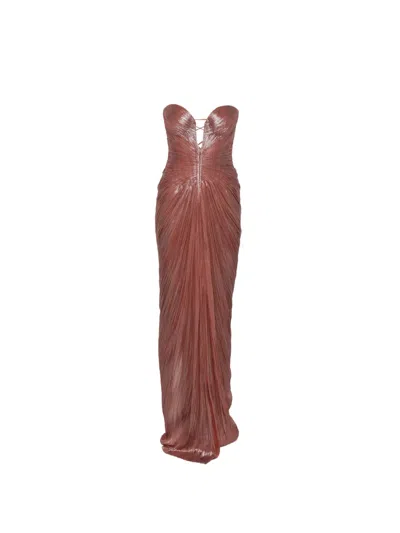 Maria Lucia Hohan Alessandra Pleated Strapless Maxi Dress In Multi