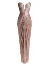Maria Lucia Hohan Alessandra Strapless Maxi Dress In Brown