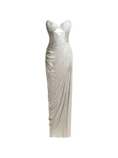 Maria Lucia Hohan Amisha Cut-out Pleated Maxi Dress In Multi