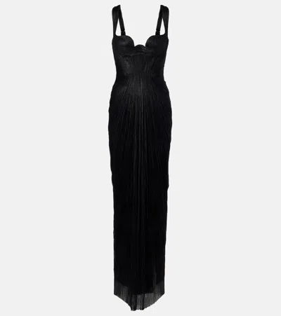 Maria Lucia Hohan Anais Open-back Silk Mousseline Gown In Black
