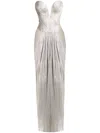 Maria Lucia Hohan Bustier Front-slit Gown In 银色