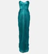 Maria Lucia Hohan Caly Silk Mousseline Bustier Gown In Animal Print