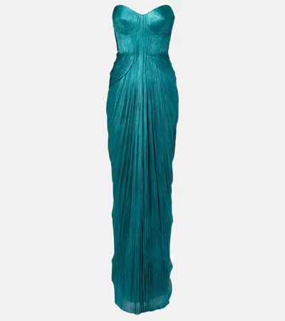Maria Lucia Hohan Caly Silk Mousseline Bustier Gown In Animal Print
