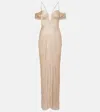 Maria Lucia Hohan Camilla Metallic Silk Tulle Bustier Gown In Neutral
