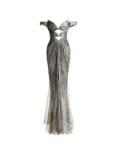 Maria Lucia Hohan Catarina Cut-out Gown In Gray