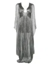 Maria Lucia Hohan Foil Ellie Gown In Silver