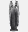 Maria Lucia Hohan Foil Ellie Gown In Gray
