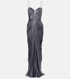 Maria Lucia Hohan Cecilia Silk Tulle Corset Gown In Blue