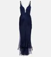 Maria Lucia Hohan Corinna Draped Silk Gown In Blue