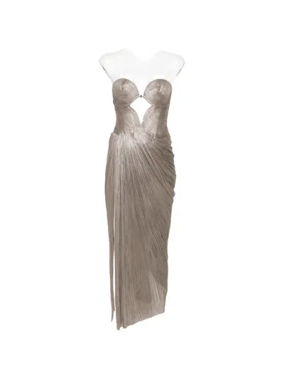 Maria Lucia Hohan Cut-out Lace-up Maxi Dress In Brown
