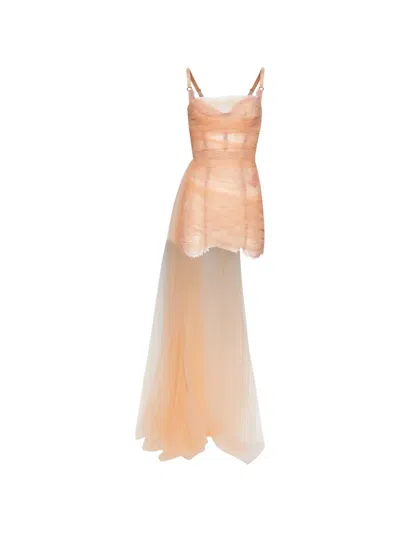 Maria Lucia Hohan Elsinora Ruched Lace-trimmed Mini Dress In Pink